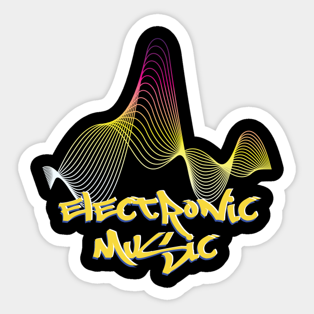 Electronic Music Soundwave Design for Electro Fans Music Sticker